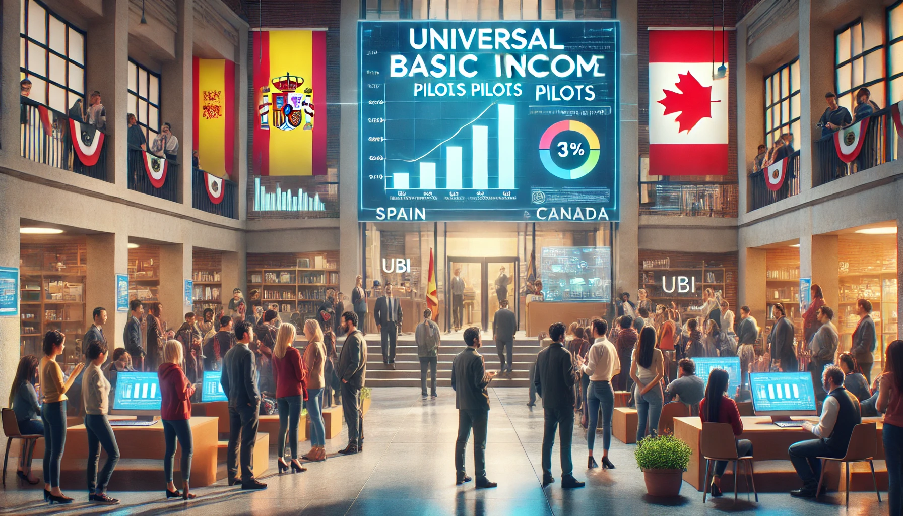 تجارب الدخل الأساسي الشامل تُظهر نتائج واعدة في إسبانيا وكندا